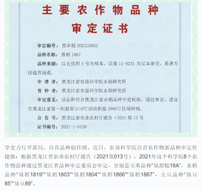 北大荒集团农垦科学院自育农作物新品种审定传捷报—北大荒日报学习强国号——2021-07-2813.png